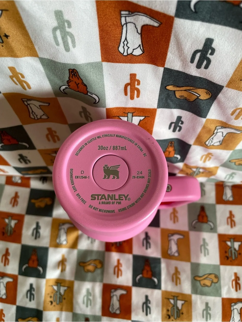 Stanley 30 oz Pink Heart Tumbler with Straw and Handle